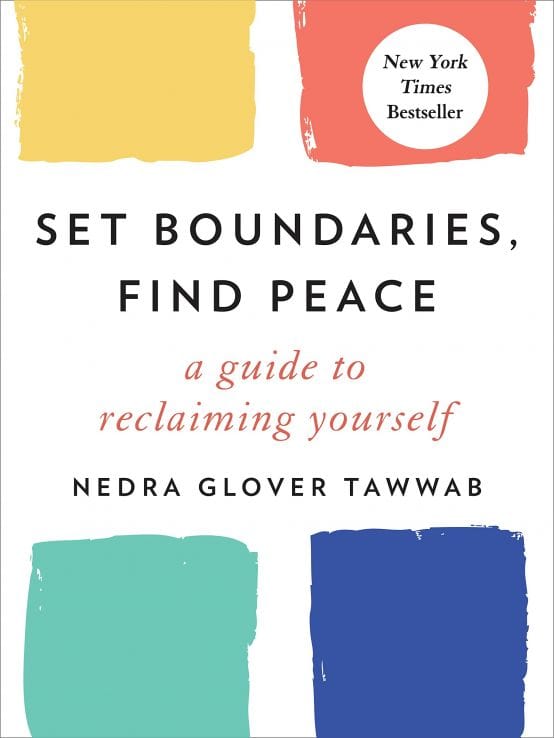 Book cover titled "Set Boundaries, Find Peace" by Nedra Glover Tawwab for mental health resources.